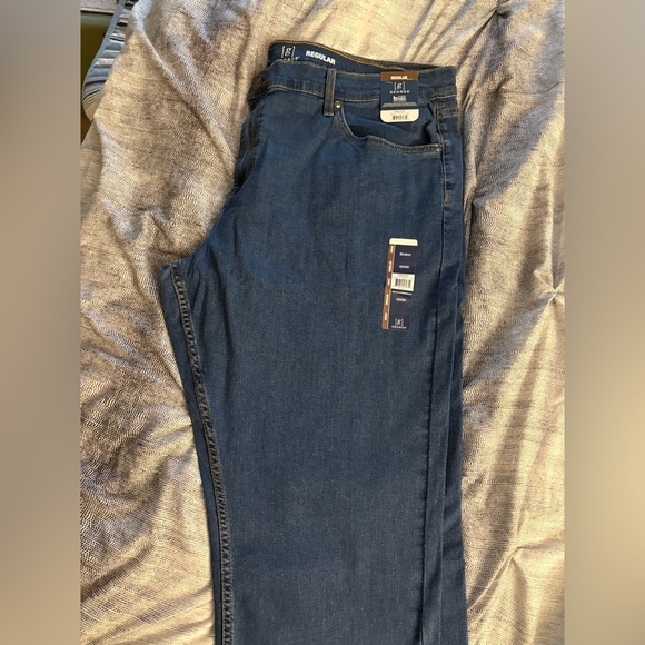 New men’s 42x30 work denim blue jeans stretch classic Fit - Picture 3 of 7